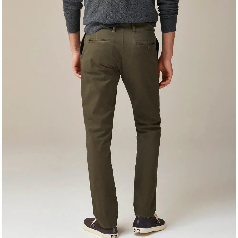 J.Crew 484 Slim Fit Stretch Chino Pant Khaki Green Cotton Mens W 34 L 30 NWT